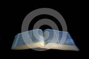 Illuminated open Bible