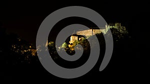 Illuminated Orava Castle, Oravsky Podzamok, Slovakia