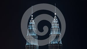 Illuminated Petronas Twin Towers, Kuala Lumpur