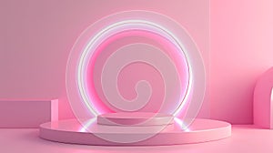 Illuminated pink 3d Product Platform