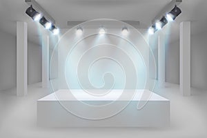 Empty exhibition in the gallery. Vector illustration.