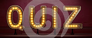 The illuminated quiz letters shining brightly in a vibrant setting..AI generated image