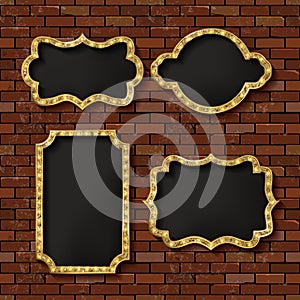 Illuminated retro frames set with shining lights