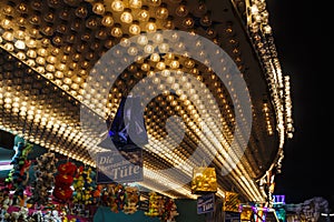 Illuminated roof at Oktoberfest in Munich, Germany, 2015