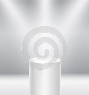 Illuminated round stage podium