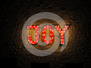 Illuminated sign Joy photo