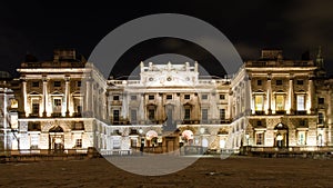 Illuminated Somerset House at night