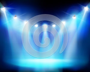 Illuminated stadium. Vector illustration.