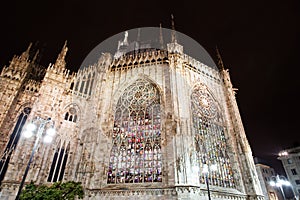 Illuminated stained glass windows, Milan