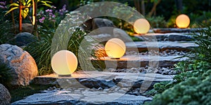 Illuminated Steps With Lanterns