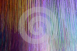 Illuminated strands at night.