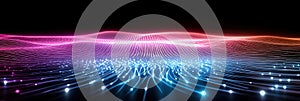 Illuminated Tensor Field Grid With Arrows and Color Gradients Showcasing Depth and Dimensionality photo