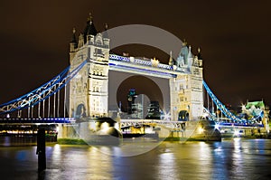 Illuminated Tower Bridge at night 1