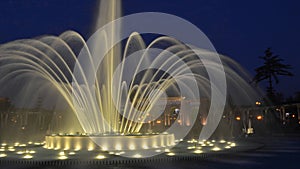 Illuminated water fountains in the Circuito Magico de Agua. Lima Peru photo