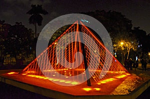 Illuminated water fountains in the Circuito Magico de Agua. Lima Peru photo