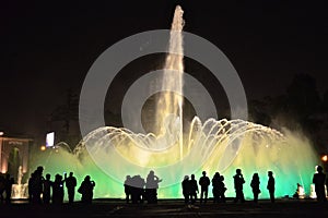 Illuminated water fountains in the Circuito Magico de Agua. Lima Peru photo