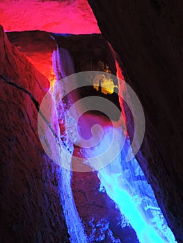 Illuminated waterfall