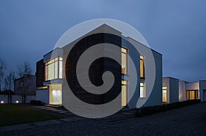 Illuminated windows in detached house