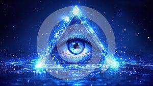 Illuminati all-seeing eye in pyramid