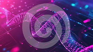 Dna helix analyzing genetic data and biology research