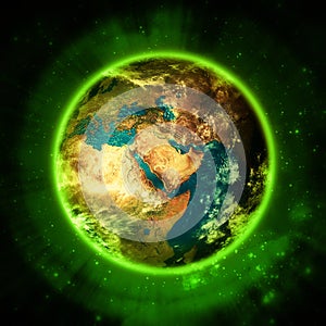 Poučný zelený planéta Zem zelený žijúci 