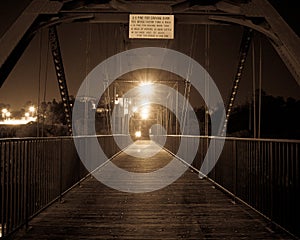 Illuminating History: A Nighttime Journey Across the Historic Truss Bridge in Folsom