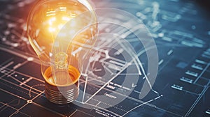 Illuminating Ingenuity: The Intersection of Light Bulb and Technical Blueprint