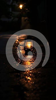 Illuminating lantern in the darkness