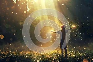 Illumination and feith concept abstract representation