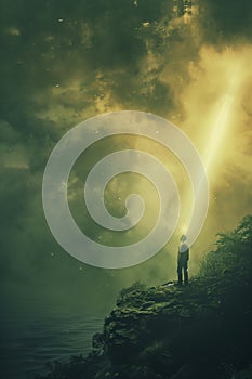 Illumination and feith concept abstract representation