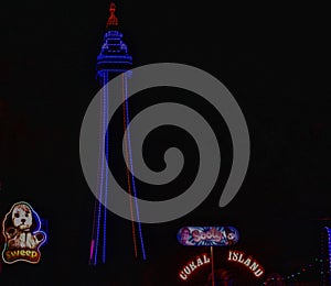 Blackpool tower in the illuminations