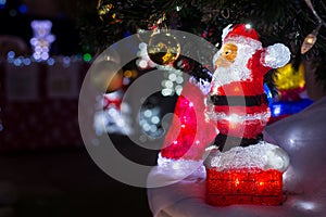 illumined snowman in the christmas decorative background