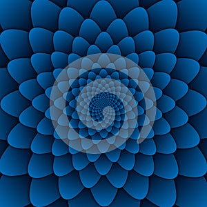 Illusion art abstract flower mandala decorative pattern blue background square