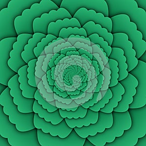 Illusion art abstract flower mandala decorative pattern green background square