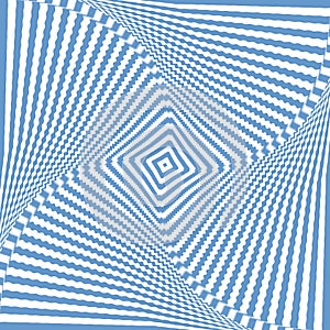 Illusion of rotation wavy movement. Abstract blue
