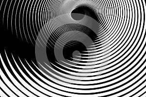 Illusion of spiral swirl movement. Abstract op art design