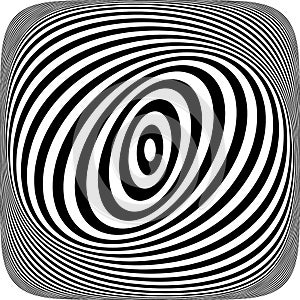 Illusion of swirl spiral vortex movement in op art pattern