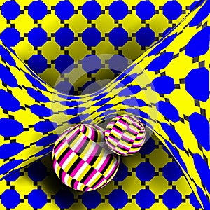 Illusion Vector. Optical 3d Art. Rotation Dynamic Optical Effect. Swirl Illusion. Delusion, Endless, Fallacy. Geometric