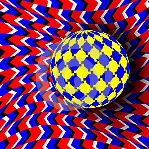 Illusion Vector. Optical 3d Art. Rotation Dynamic Optical Effect. Swirl Illusion. Movement Executed In The Form