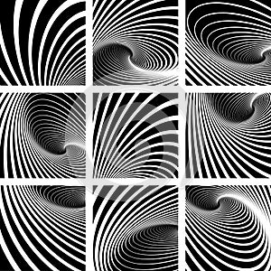 Illusion of vortex motion. Backgrounds set.