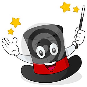 Illusionist Hat Character with Magic Wand