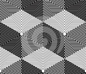 Illusive continuous monochrome pattern, decorative abstract back photo