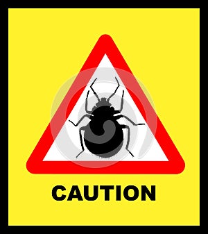 Illustated Bedbug Caution photo