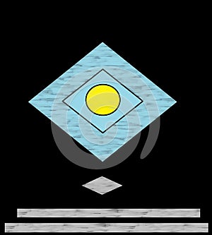 illustrantion forms circle losangle black and blue light background