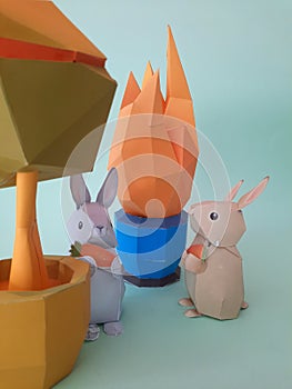 Illustrasi 3d paper craft