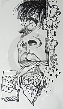 Illustrasion on face