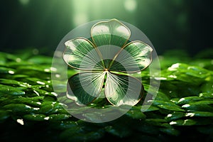 Illustrate the charm of a fourleaf clover as a. Generative ai photo