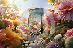 Illustrate the concept of a floralthemed social