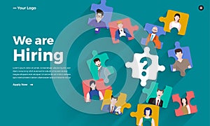 Illustrate design concept The finding employee. HR job seeking. photo
