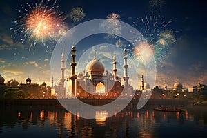 Illustrate the joyous celebrations of Eid